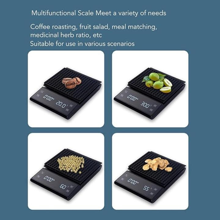 Digital Coffee Scale with Timer - Black