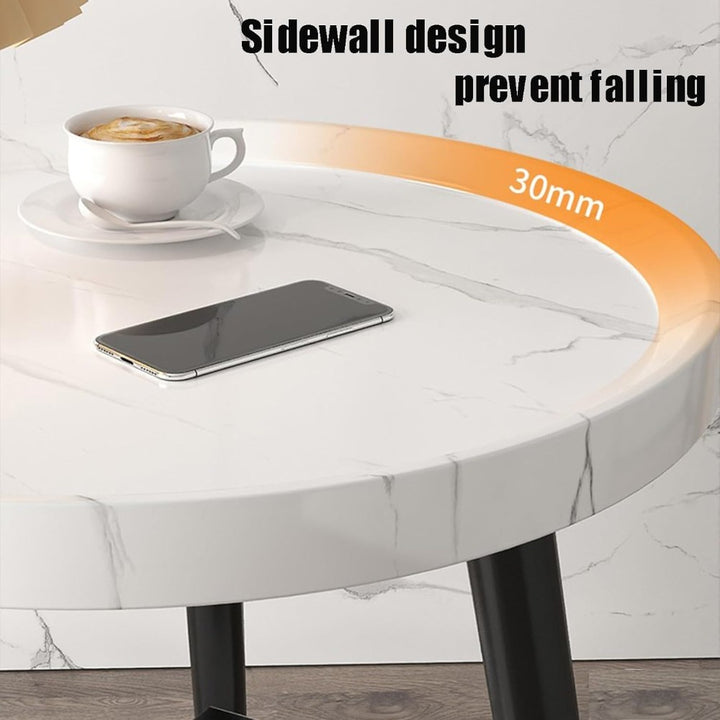 Minimalist Small Round Coffee Table - Walnut