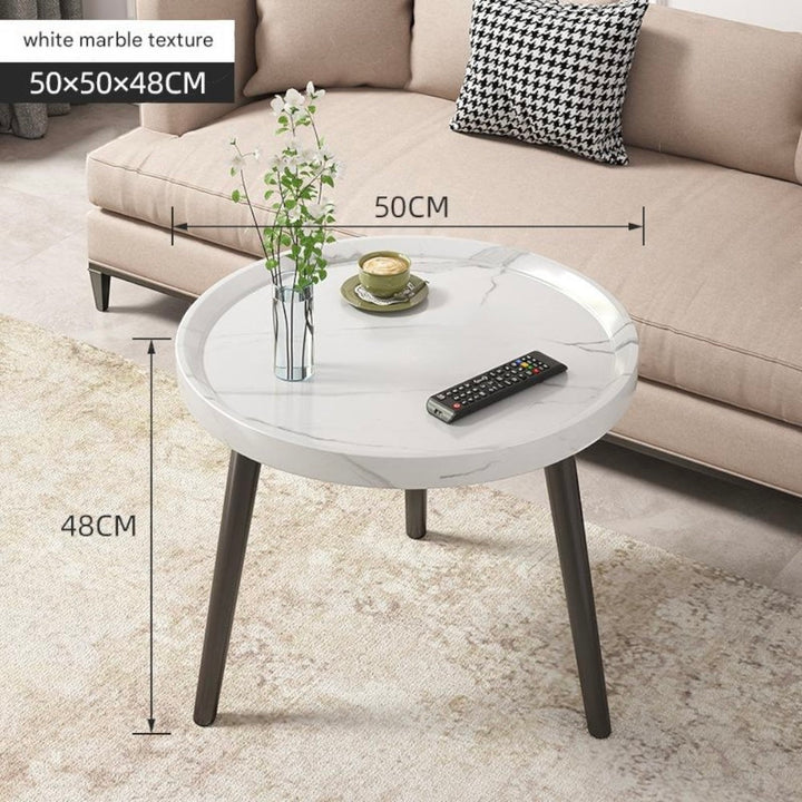 Minimalist Small Round Coffee Table - White
