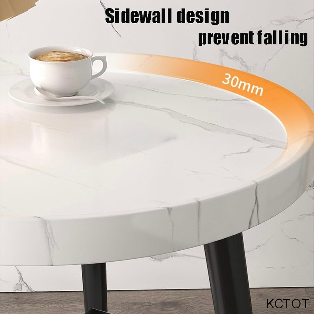 Minimalist Small Round Coffee Table - White