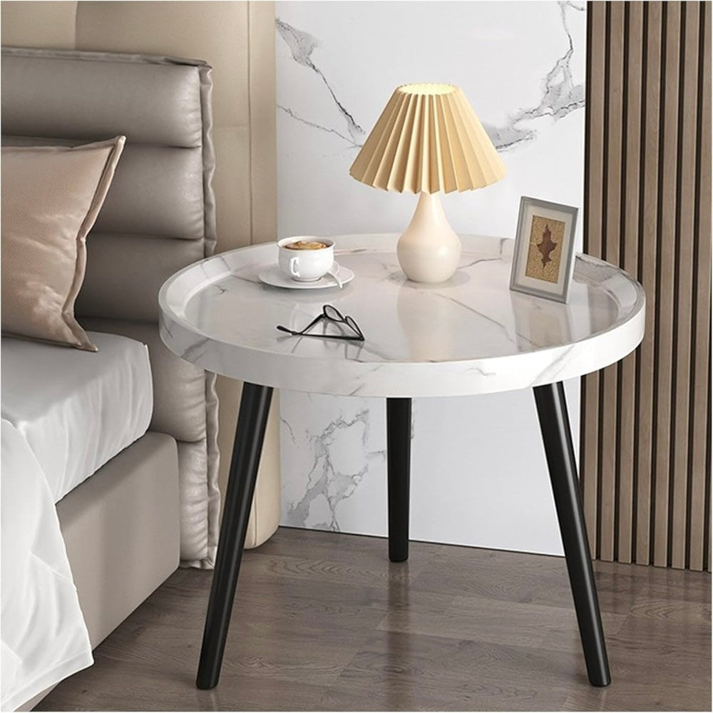 Minimalist Small Round Coffee Table - White