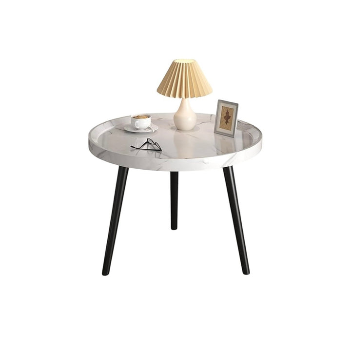 Minimalist Small Round Coffee Table - White