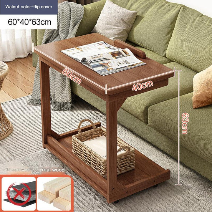 Flip-Top Mobile Coffee Table with Storage - 60CM