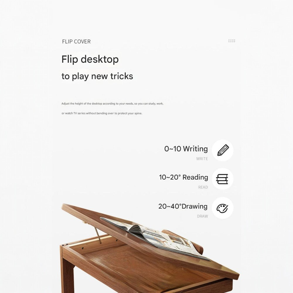Flip-Top Mobile Coffee Table with Storage - 60CM