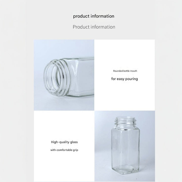 24-Piece Square Glass Spice Jar Set with Wooden Lids