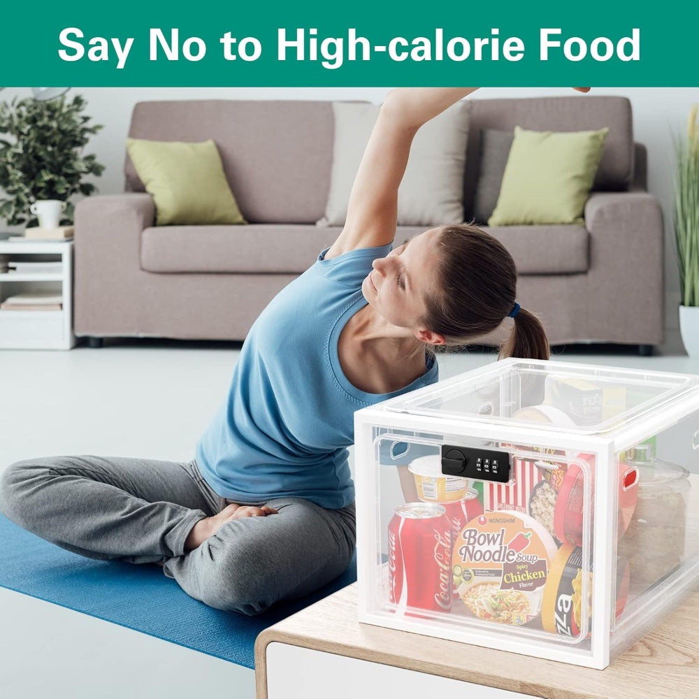 Fridge Lock Box Snack Storage Organizer with Combination Code