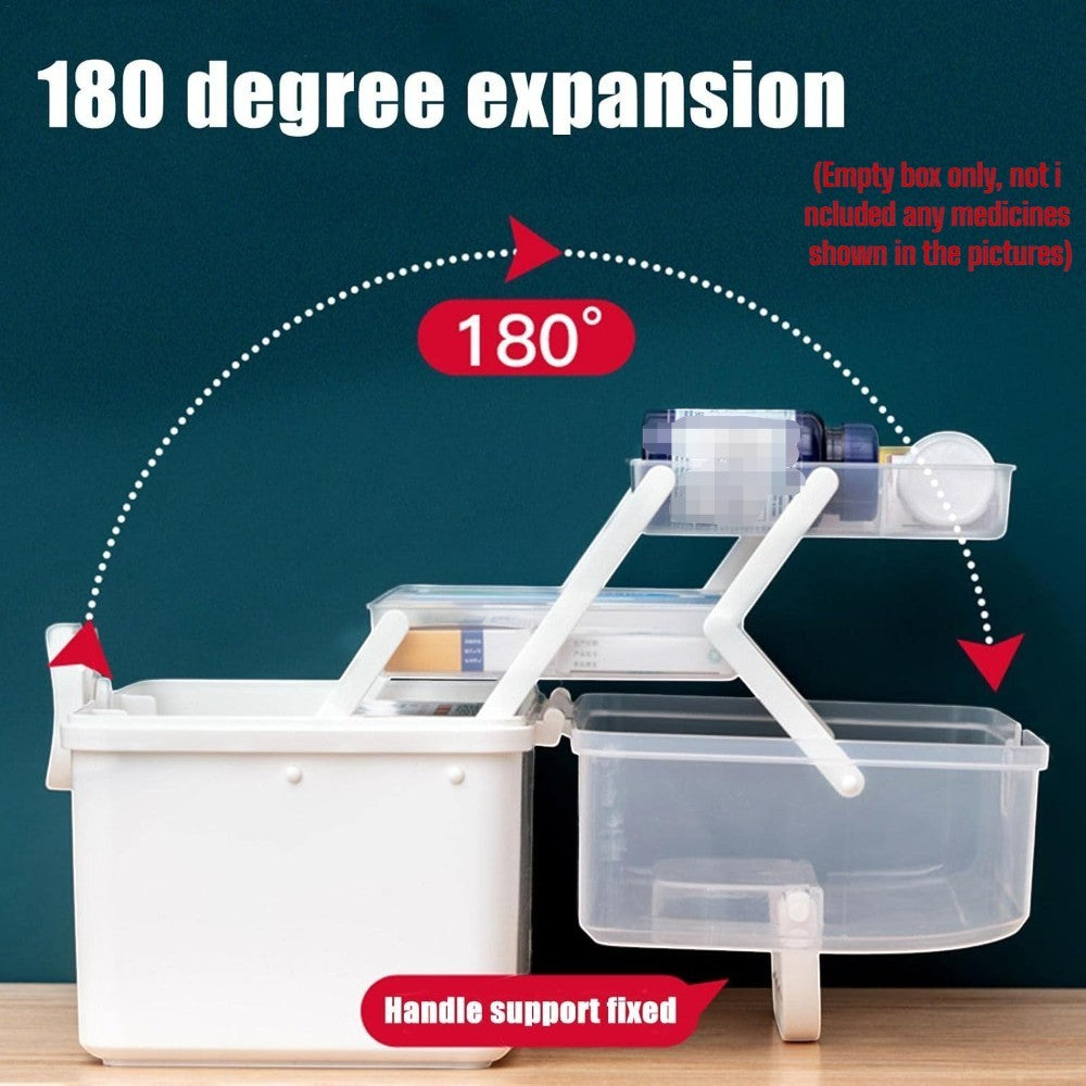 Large Capacity Portable First Aid Kit with Carry Handle