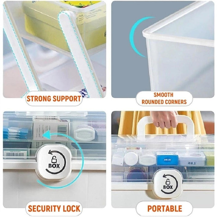 Large Capacity Portable First Aid Kit with Carry Handle