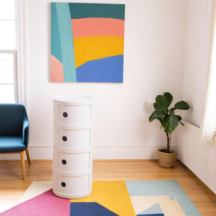 Nordic Style Round Storage Cabinet - 4 Tiers