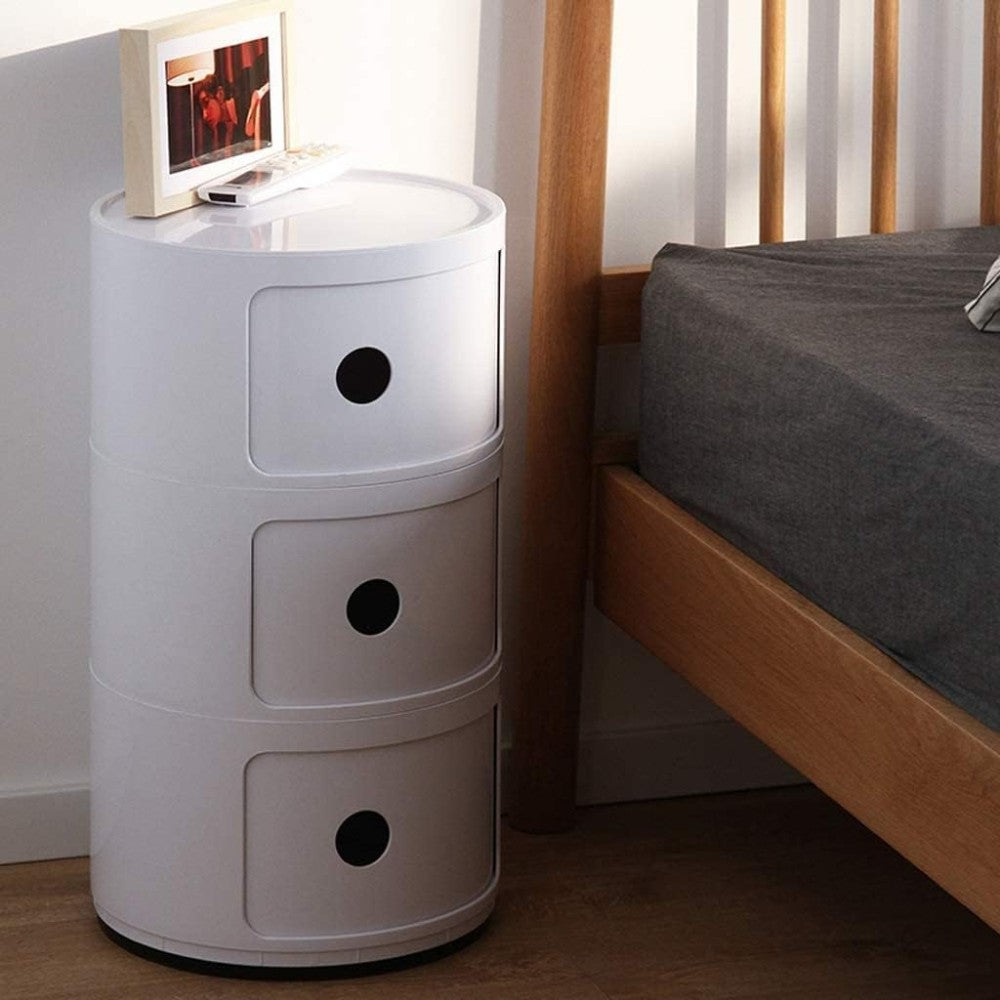 Nordic Style Round Storage Cabinet - 3 Tiers