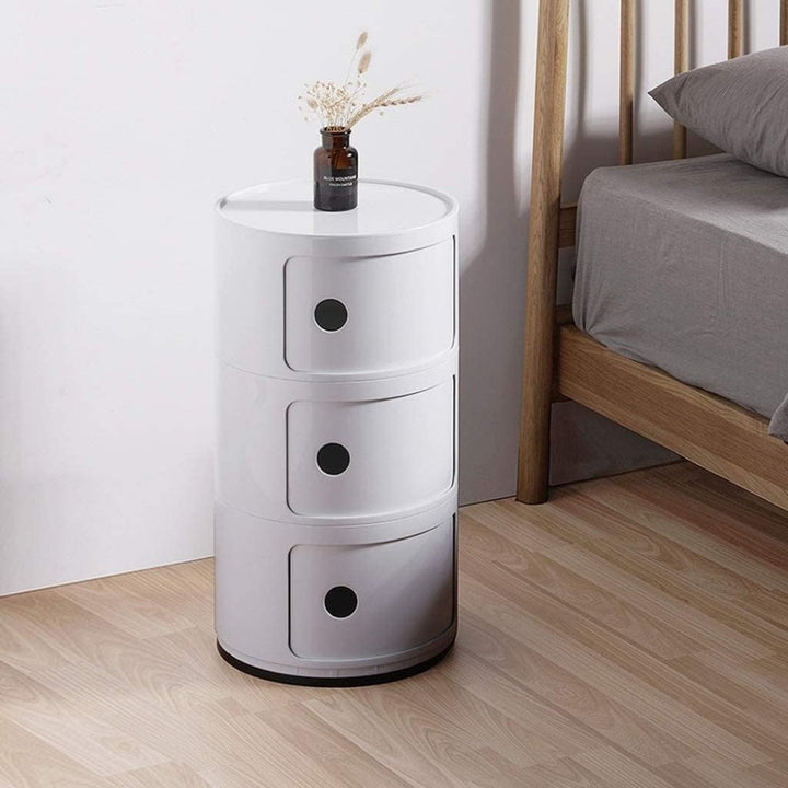 Nordic Style Round Storage Cabinet - 2 Tiers
