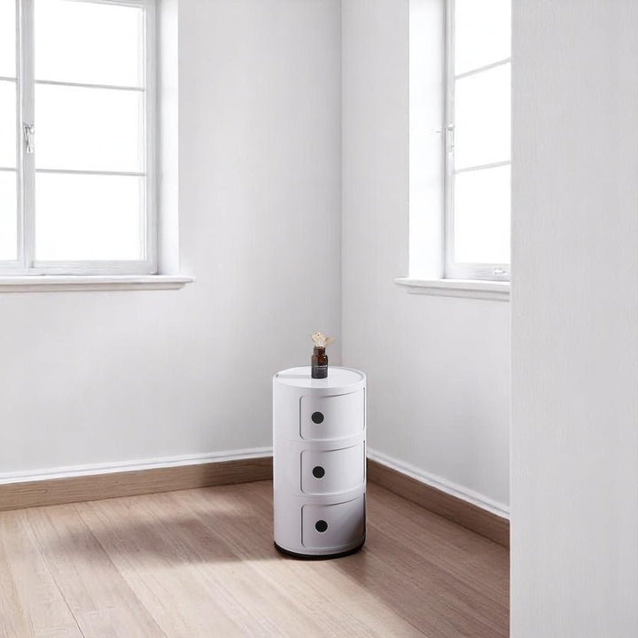 Nordic Style Round Storage Cabinet - 2 Tiers