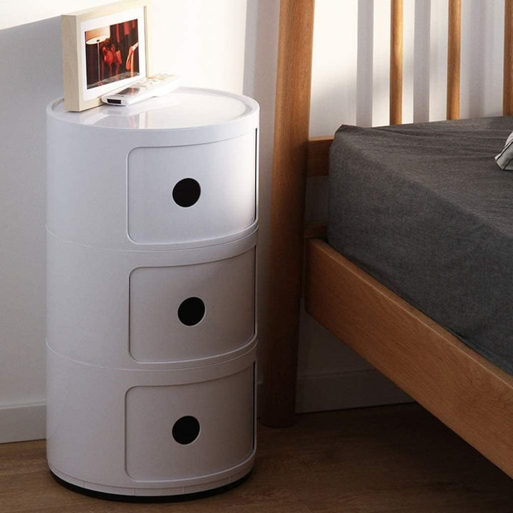 Nordic Style Round Storage Cabinet - 2 Tiers