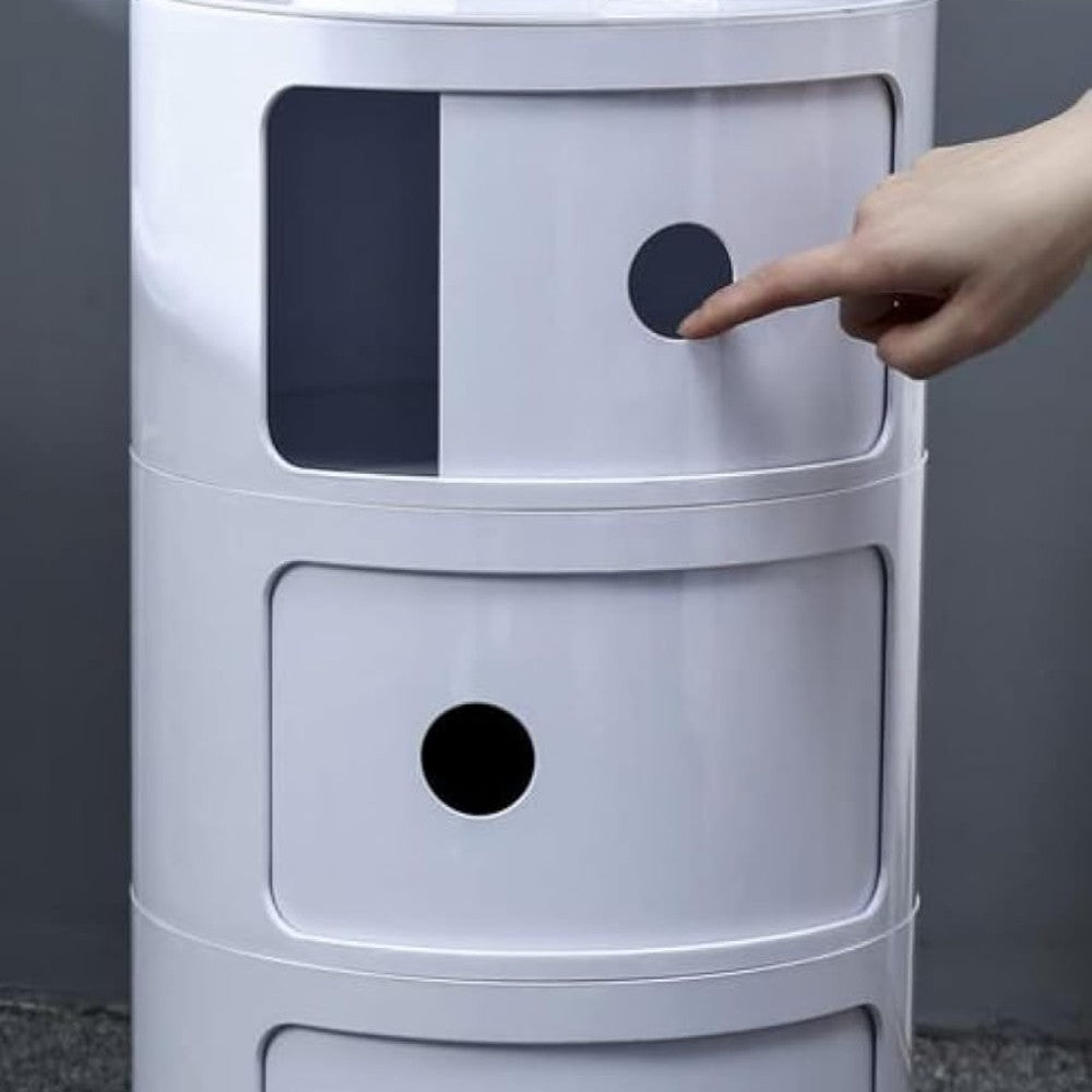 Nordic Style Round Storage Cabinet - 2 Tiers
