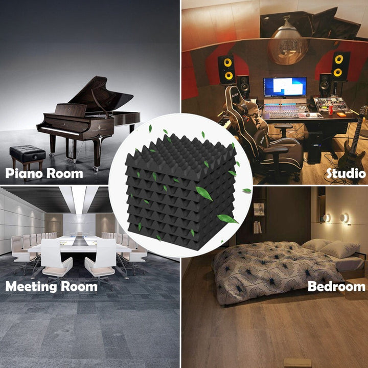 12 Pack Self-Adhesive Acoustic Foam Panels 50×50×4 cm