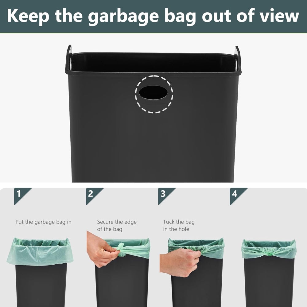 8L Hanging Kitchen Trash Bin - Matte Black