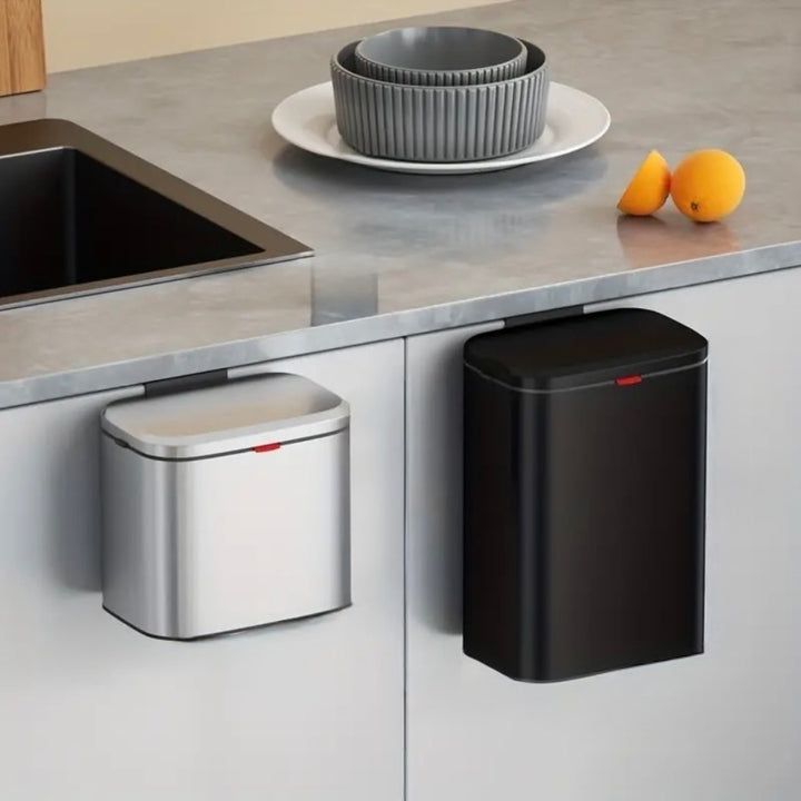 8L Hanging Kitchen Trash Bin - Matte Black
