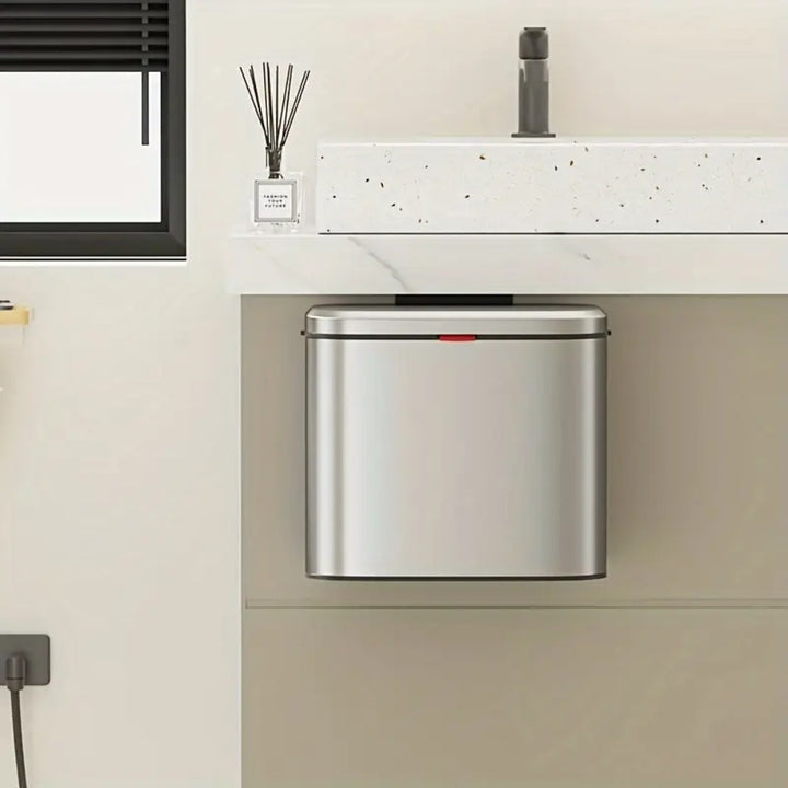 8L Hanging Kitchen Trash Bin - Matte Black