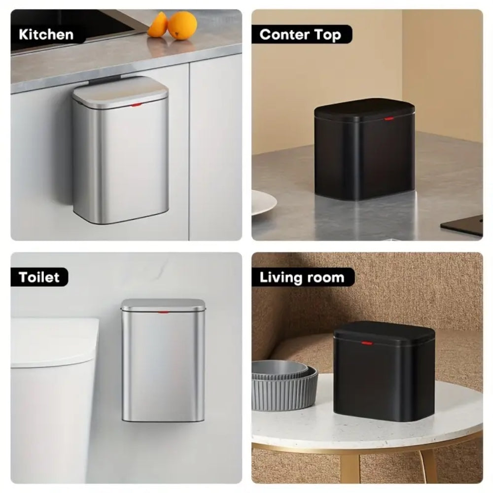 8L Hanging Kitchen Trash Bin - Matte Black