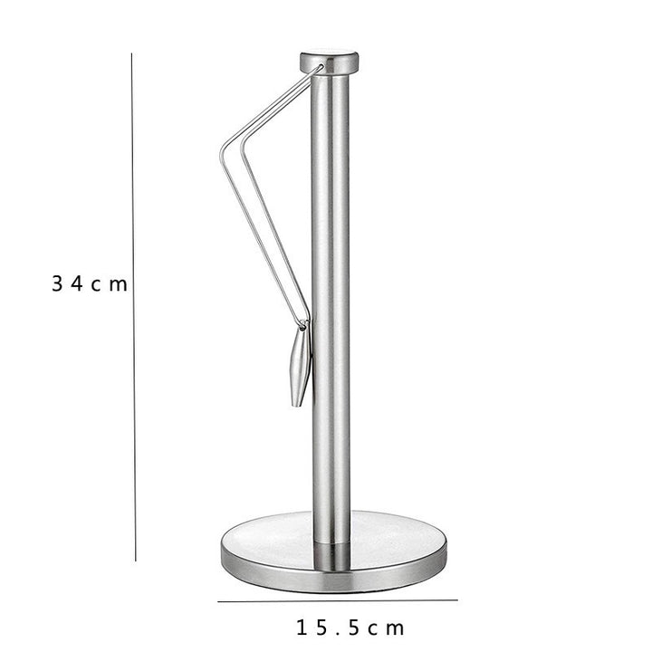 Stainless Steel Paper Towel Holder with Weighted Base and Tension Arm