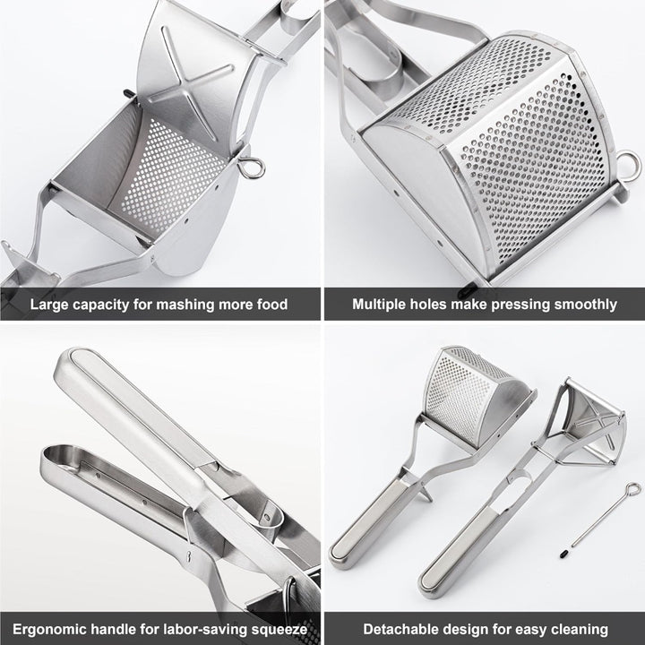 Stainless Steel Potato Ricer with Reinforced Handle Guard