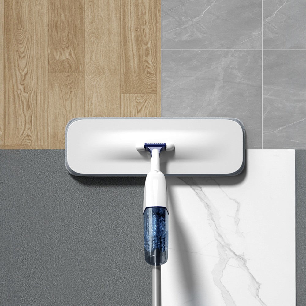 Flat Spray Mop Set _ Includes 5 Microfiber Pads Scraper Water Tank