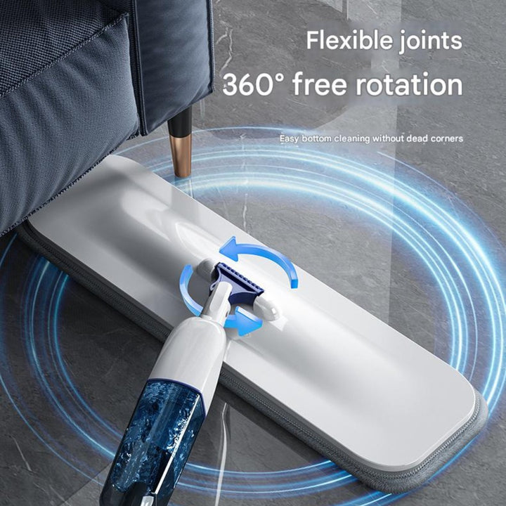 Flat Spray Mop Set _ Includes 5 Microfiber Pads Scraper Water Tank