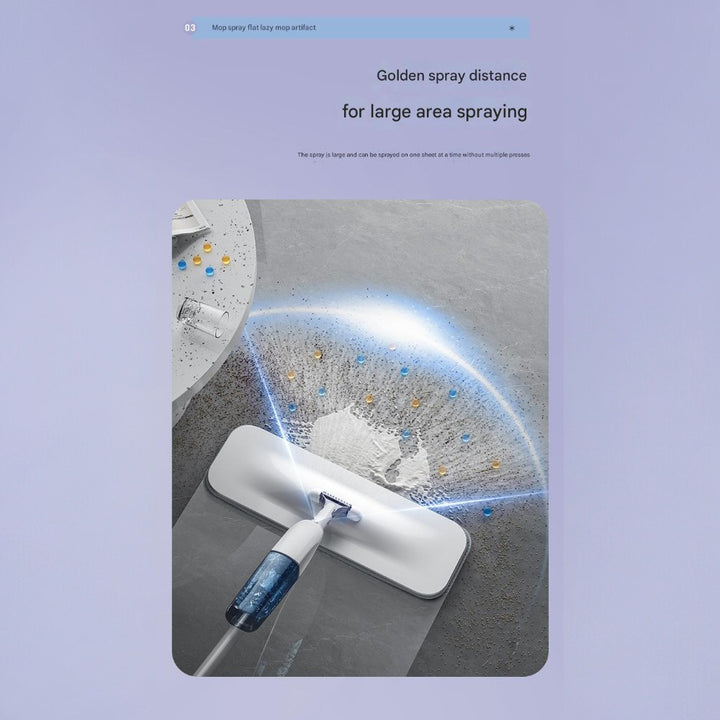 Flat Spray Mop Set _ Includes 5 Microfiber Pads Scraper Water Tank