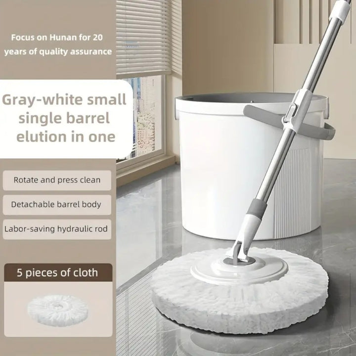 Spin Mop and Bucket Set _ 360° Rotating Microfiber Mop with Telescopic Handle
