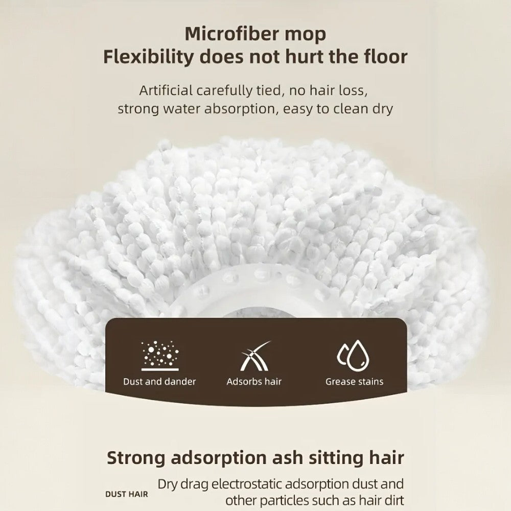 Spin Mop and Bucket Set _ 360° Rotating Microfiber Mop with Telescopic Handle