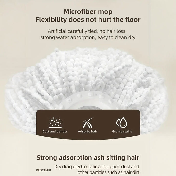 Spin Mop and Bucket Set _ 360° Rotating Microfiber Mop with Telescopic Handle