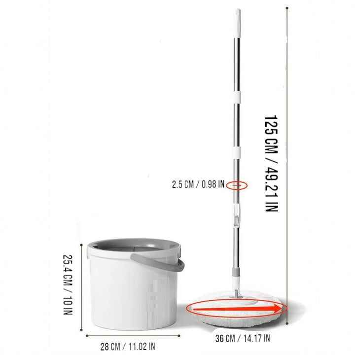 Spin Mop and Bucket Set _ 360° Rotating Microfiber Mop with Telescopic Handle