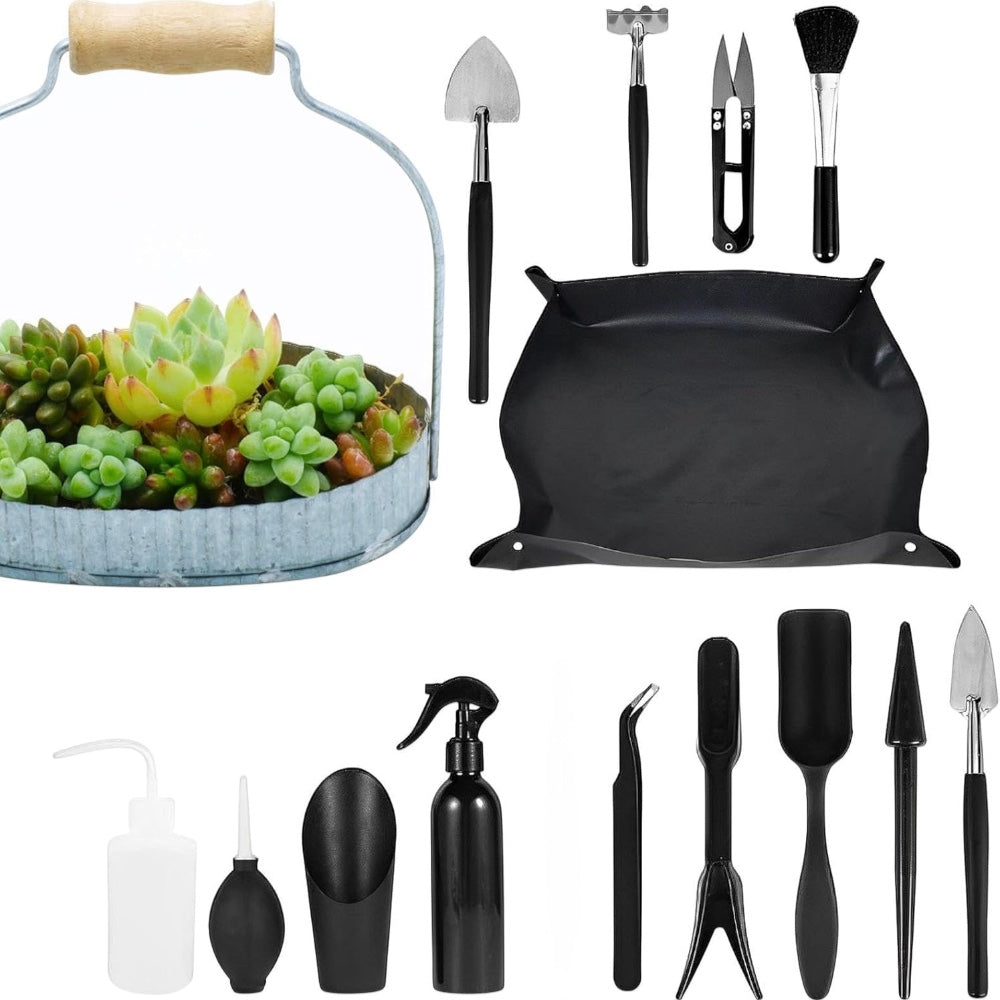 14 Piece Mini Garden Tool Set for Succulent Planting