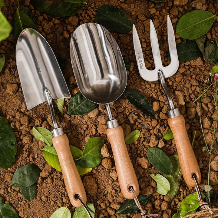3-Piece Stainless Steel Gardening Tool Set