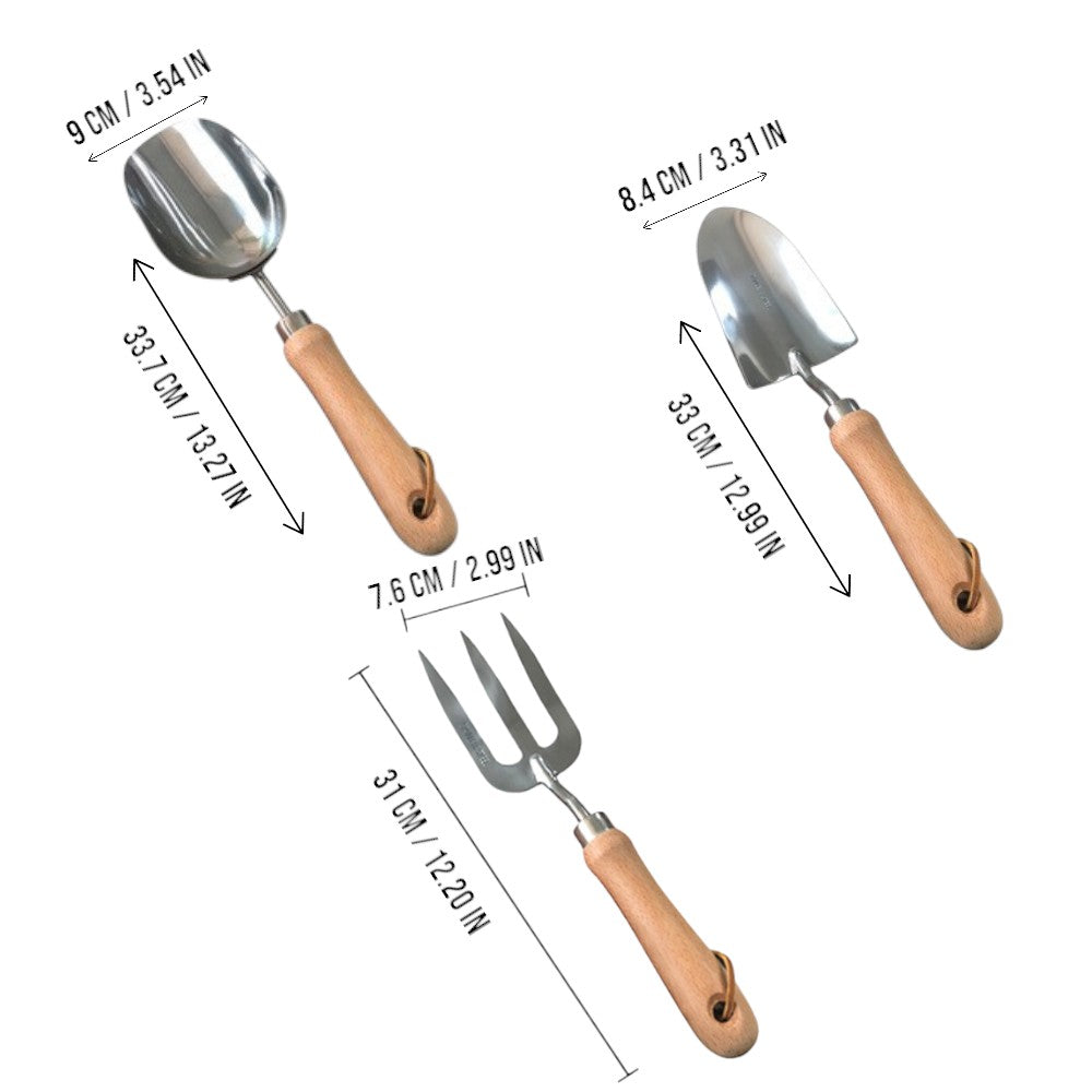 3-Piece Stainless Steel Gardening Tool Set