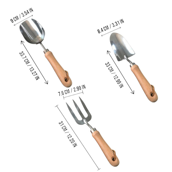 3-Piece Stainless Steel Gardening Tool Set