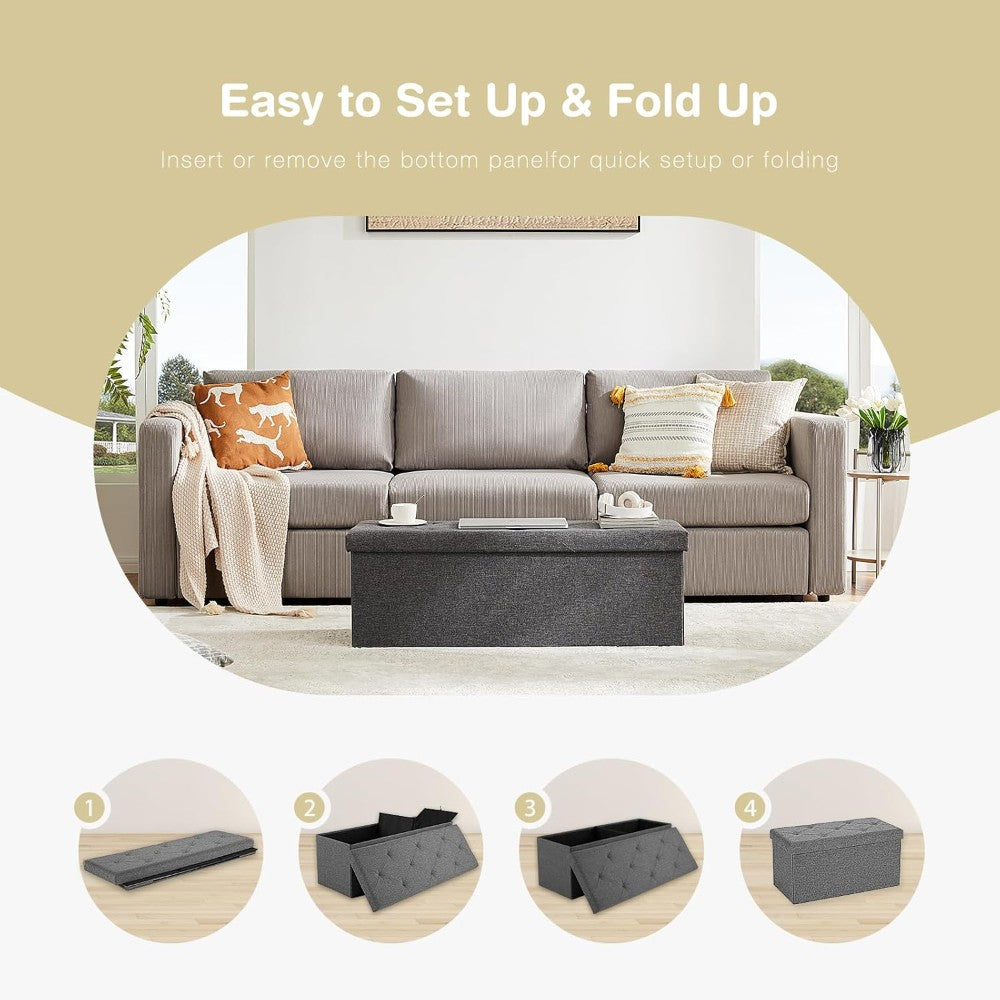 Storage Ottoman Bench - 76×38×38cm