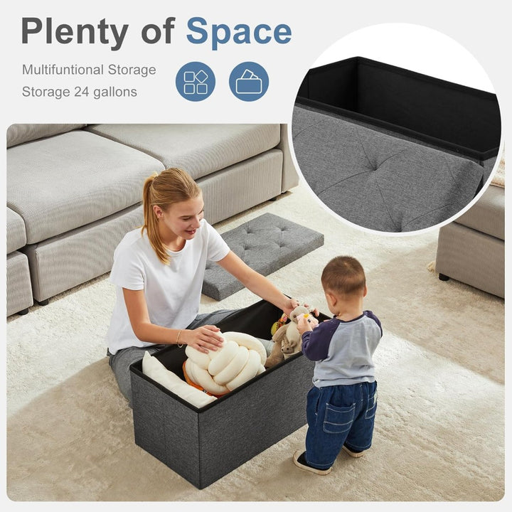 Storage Ottoman Bench - 76×38×38cm