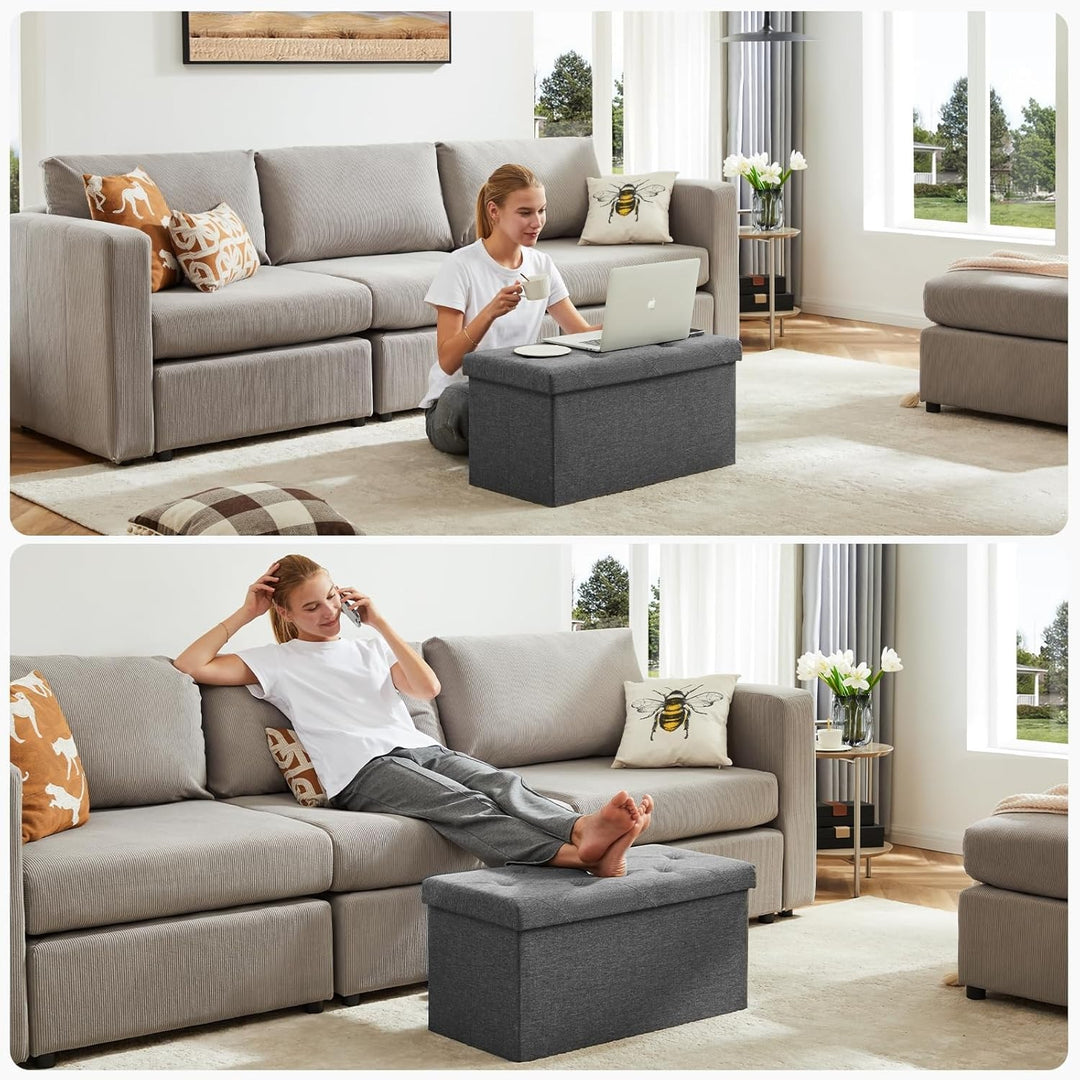 Storage Ottoman Bench - 76×38×38cm