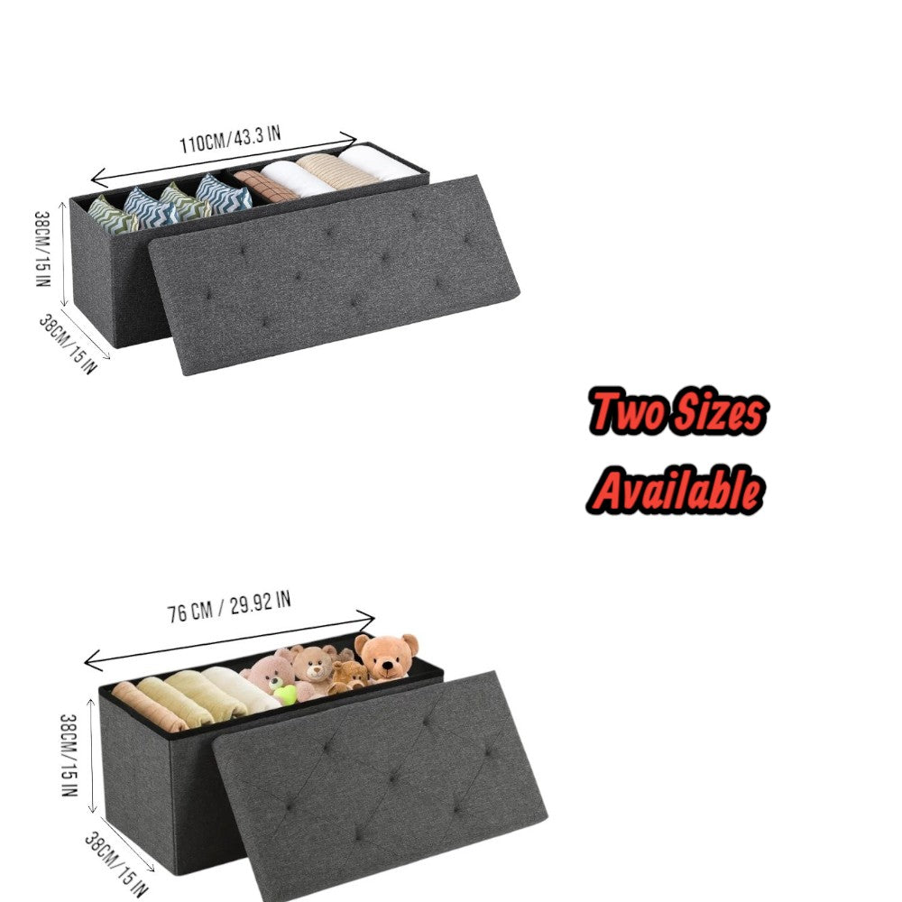 Storage Ottoman Bench - 76×38×38cm