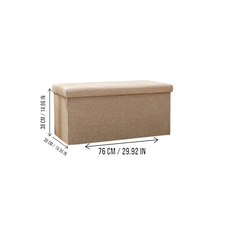 Foldable Storage Ottoman Bench 76×38×38cm – Khaki