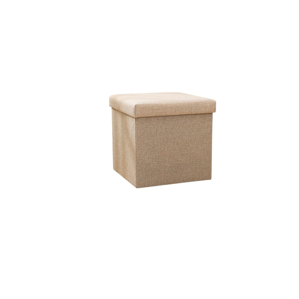Foldable Storage Ottoman Bench 38×38×38cm – Khaki