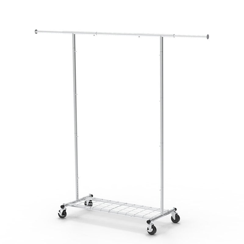 Portable Single Rod Height Adjustable Clothes Rack
