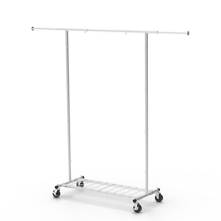 Portable Single Rod Height Adjustable Clothes Rack
