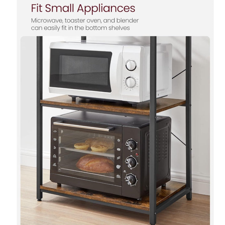 6-Tier Kitchen Microwave Oven Rack - Rustic Brown