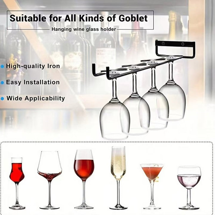 Wall Mounted Wine Glass Rack 4 Pack