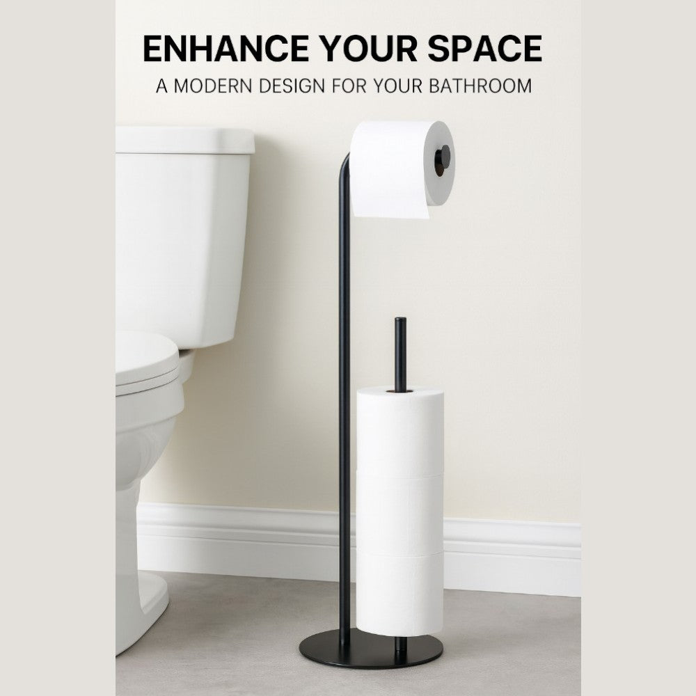 Freestanding Toilet Paper Holder with Storage Pole