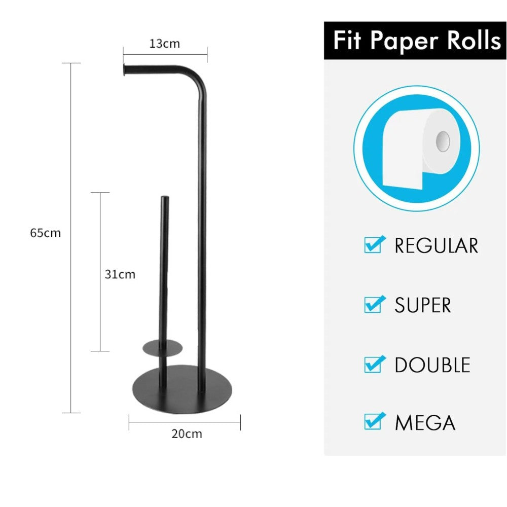 Freestanding Toilet Paper Holder with Storage Pole