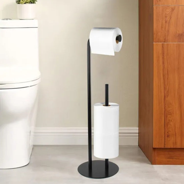 Freestanding Toilet Paper Holder with Storage Pole