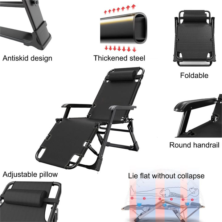 Foldable Reclining Lounge Chair with Pillow